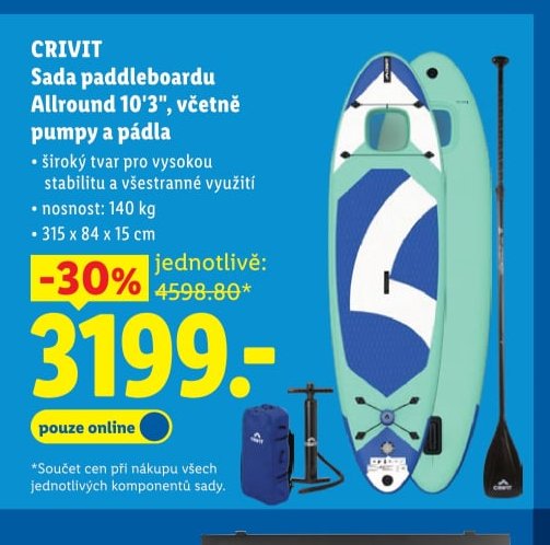CRIVIT Sada paddleboardu Allround 10'3