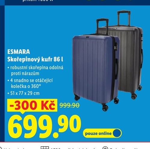 ESMARA Skořepinový kufr 86 l