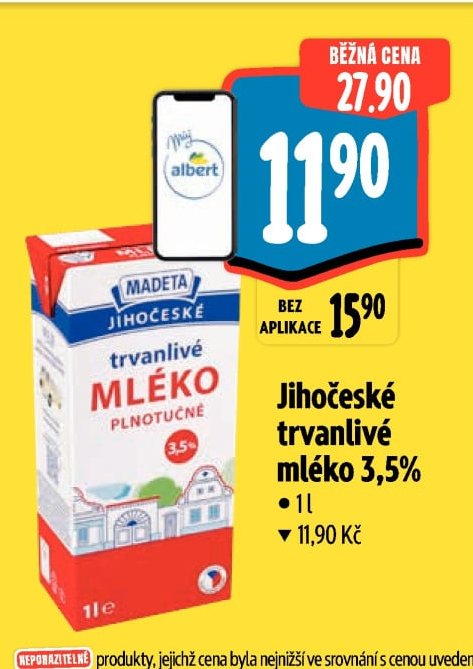 Jihočeské trvanlivé mléko 3,5%