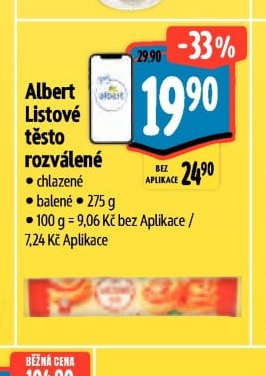 Albert Listové těsto rozválené