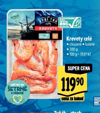 Krevety celé