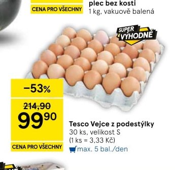Tesco Vejce z podestýlky 30 ks, velikost S