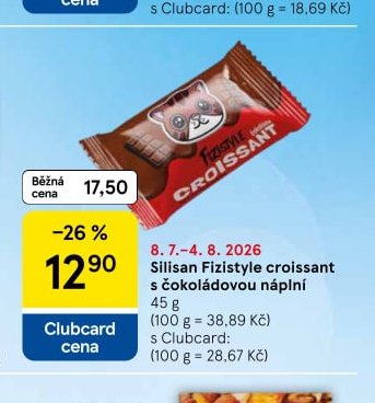 Silisan Fizistyle croissant s čokoládovou náplní