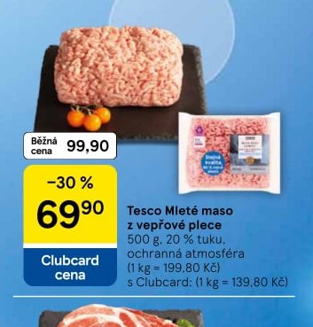 Tesco Mleté maso z vepřové plece