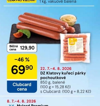 DZ Klatovy kuřecí párky pochoutkové