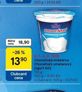 Choceňský smetanový jogurt bílý