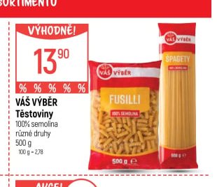 Váš Výběr Těstoviny