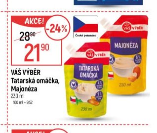 Váš Výběr Tatarská omáčka, Majonéza