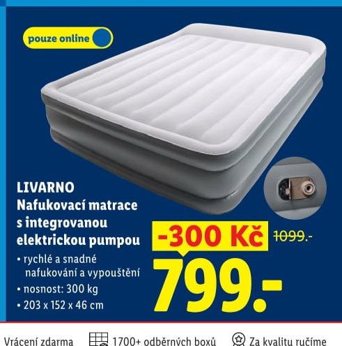 LIVARNO Nafukovací matrace s integrovanou elektrickou pumpou