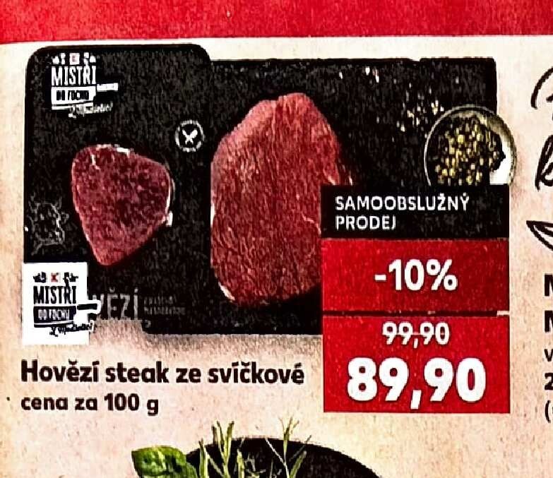 Hovězí steak ze svíčkové