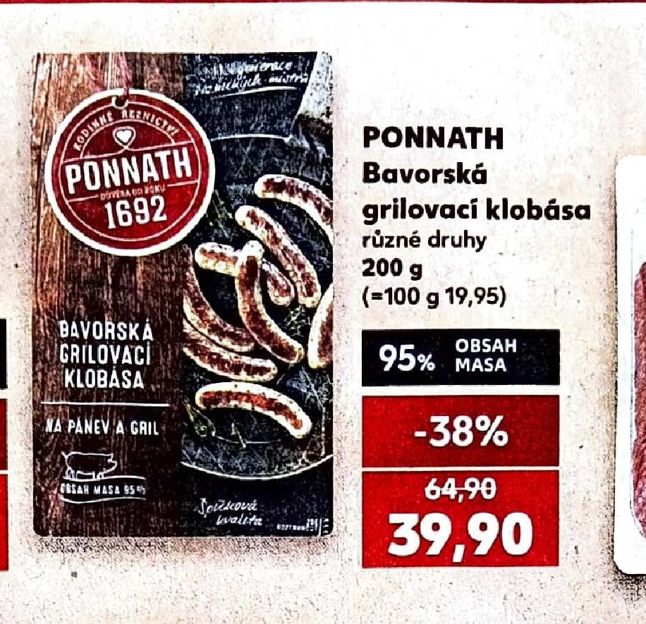PONNATH Bavorská grilovací klobása