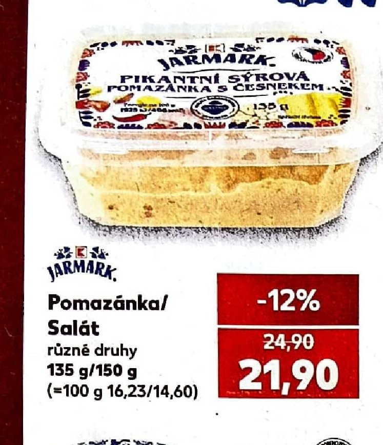 Jarmark Pikantní sýrová pomazánka s česnekem