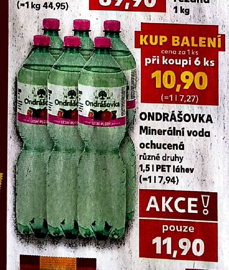 Ondrášovka minerální voda ochucená