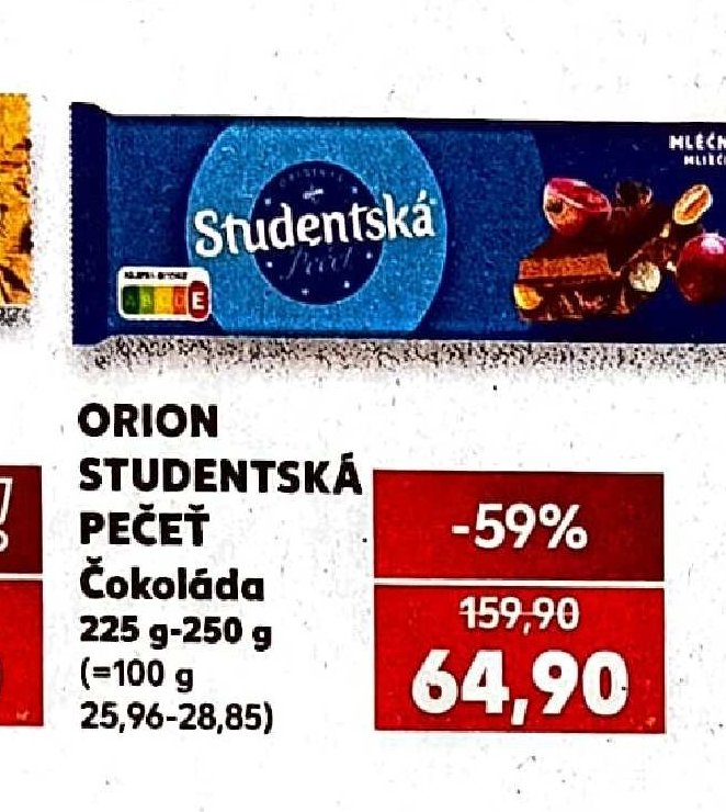 Orion Studentská pečeť čokoláda