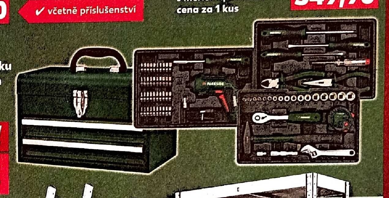Kufr s nářadím a aku šroubovákem PWBM A1