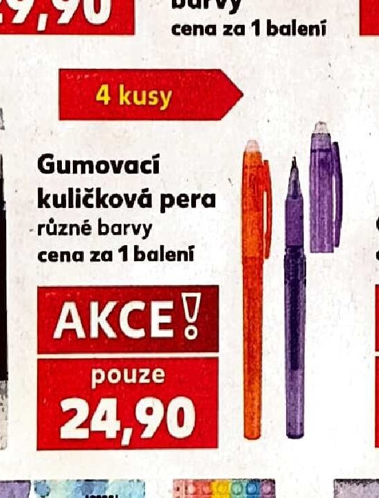 Gumovací kuličková pera
