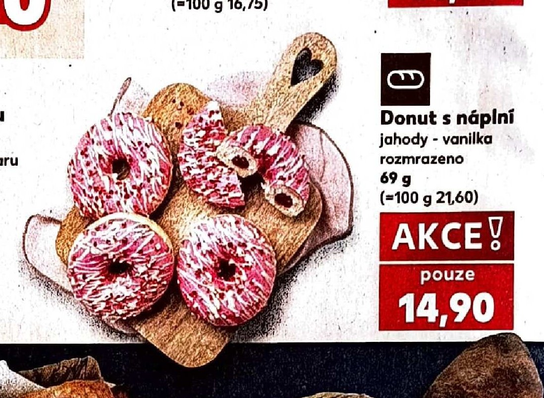 Donut s náplní jahody - vanilka