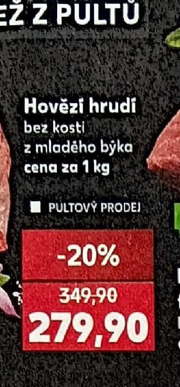 Hovězí hrudi bez kosti