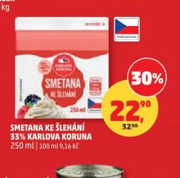 Smetana ke šlehání Karlova Koruna