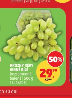 Hrozny révy vinné bílé bezsemenné