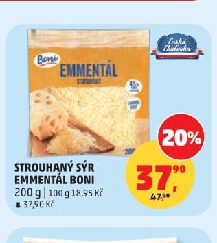 Strouhaný sýr Emmentál Boni