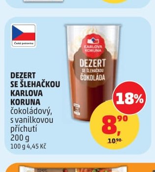 Dezert se šlehačkou Karlova Koruna