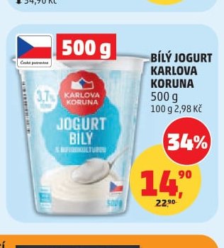 Bílý jogurt Karlova Koruna