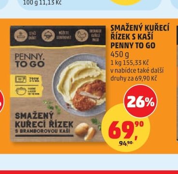 Smažený kuřecí řízek s kaší Penny To Go