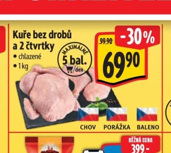 Kuře bez drobů a 2 čtvrtky