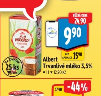 Albert Trvanlivé mléko 3,5%