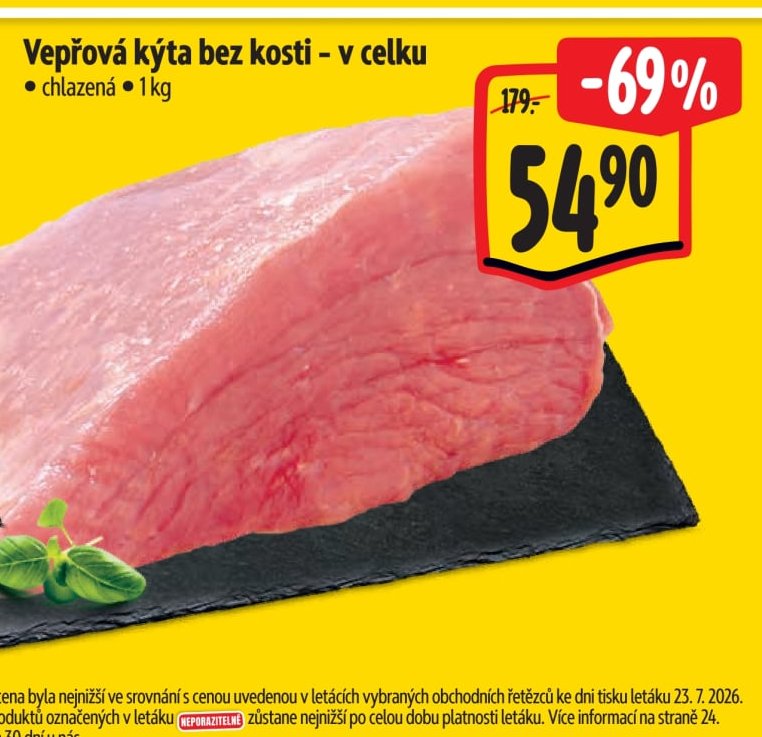 Vepřová kýta bez kosti - v celku