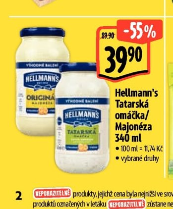 Hellmann's Tatarská omáčka / Majonéza