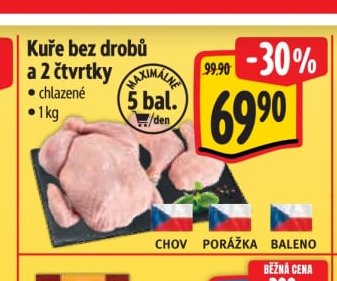 Kuře bez drobů a 2 čtvrtky