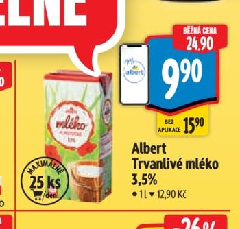 Albert Trvanlivé mléko 3,5%