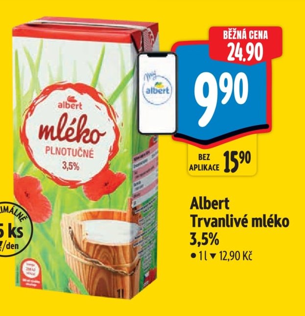 Albert Trvanlivé mléko 3,5%