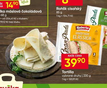 Tortilla vybrané druhy 330 g
