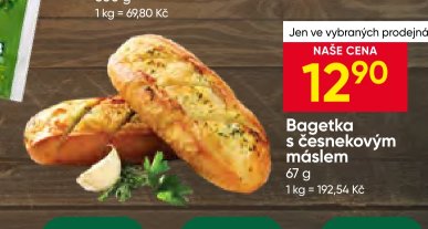 Bagetka s česnekovým máslem 67 g