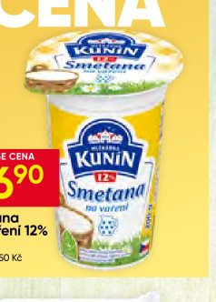 Smetana ke šlehání Kunín 12%
