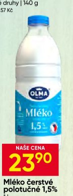 Mléko čerstvé polotučné 1,5%