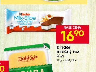 Kinder Mléčný řez