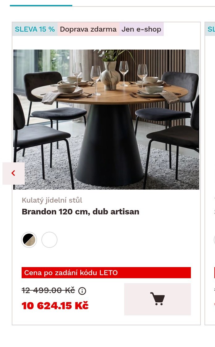 Kulatý jídelní stůl Brandon 120 cm, dub artisan