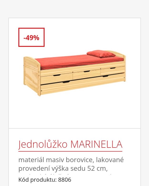 Jednolůžko MARINELLA