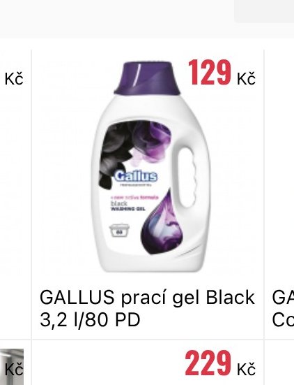 GALLUS prací gel Black 3,2 l/80 PD
