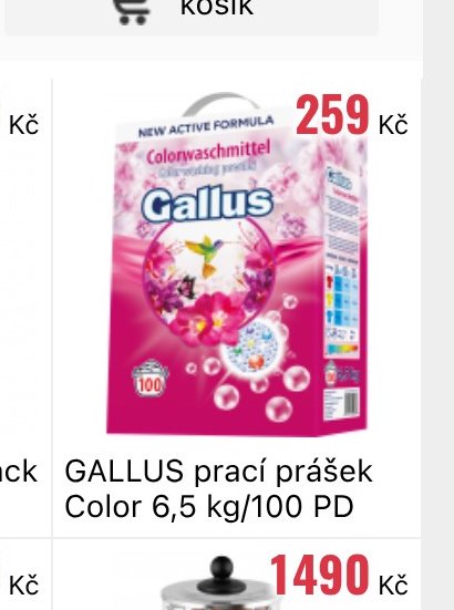GALLUS prací prášek Color 6,5 kg/100 PD