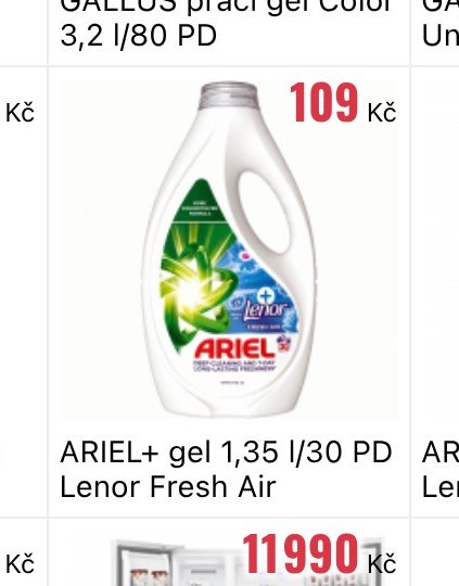 ARIEL+ gel 1,35 l/30 PD Lenor Fresh Air