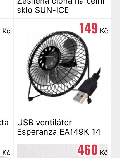 USB ventilátor Esperanza EA149K 14
