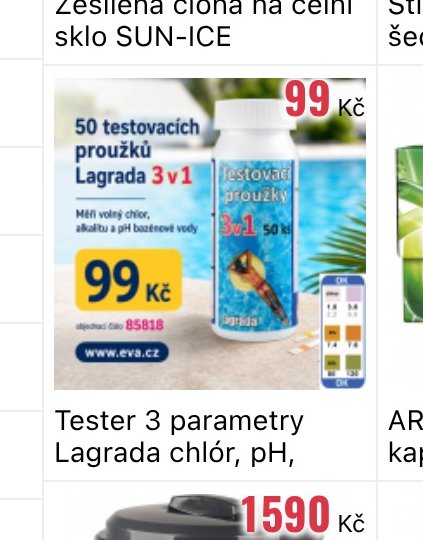 Tester 3 parametry Lagrada chlór, pH,