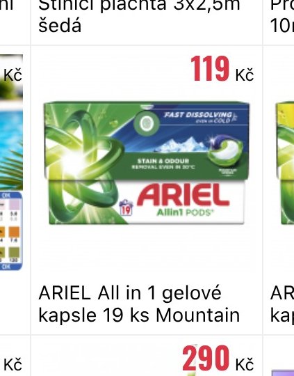 ARIEL All in 1 gelové kapsle 19 ks Mountain