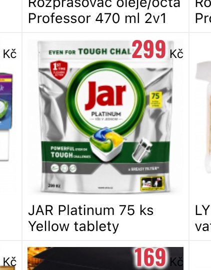 JAR Platinum 75 ks Yellow tablety