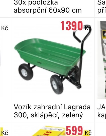 Vozík zahradní Lagrada 300, sklápěcí, zelený
